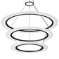 SONNEMAN Arctic Rings Large 3-Light LED Satin Black Frosted Acrylic Shade Chandelier