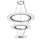 SONNEMAN Arctic Rings Small 3-Light LED Bright Satin Aluminum Frosted Acrylic Shade Chandelier