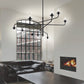 SONNEMAN Atelier 6-Light Candelabra Base Satin Black Optical Acrylic Chandelier