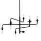 SONNEMAN Atelier 6-Light Candelabra Base Satin Black Optical Acrylic Chandelier