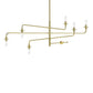 SONNEMAN Atelier 6-Light Candelabra Base Satin Brass Optical Acrylic Chandelier