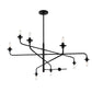 SONNEMAN Atelier 8-Light Candelabra Base Satin Black Optical Acrylic Chandelier