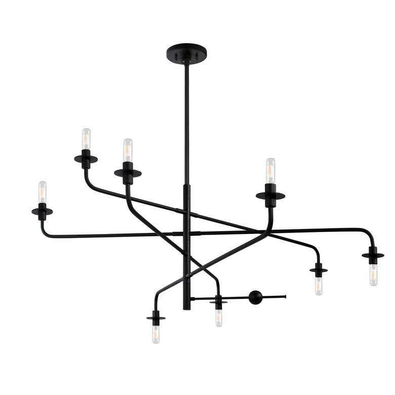 SONNEMAN Atelier 8-Light Candelabra Base Satin Black Optical Acrylic Chandelier