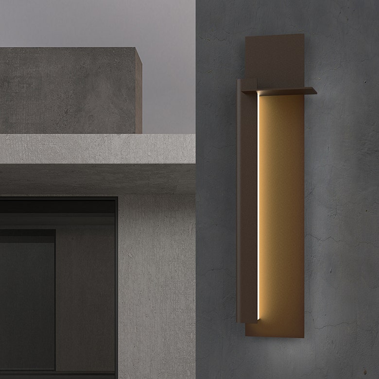 SONNEMAN Backgate 20" 1-Light LED Textured Bronze Aluminum Shade Right Orientation Wall Sconce