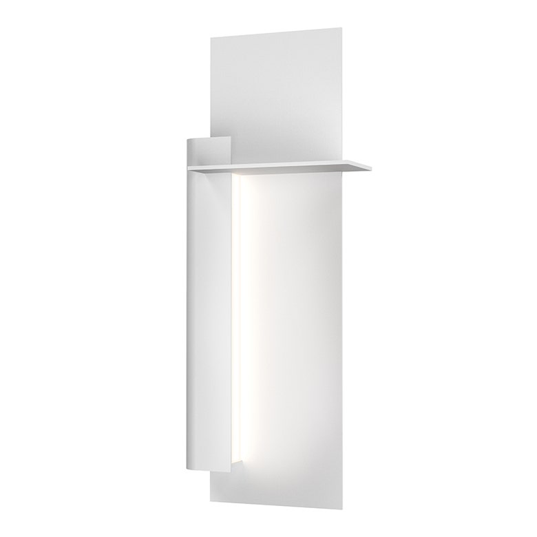 SONNEMAN Backgate 20" 1-Light LED Textured White Aluminum Shade Left Orientation Wall Sconce