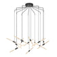 SONNEMAN Ballet 13-Light LED Satin Black Spreader Shape Frosted Acrylic Shade Chandelier With 20FT Cord Length