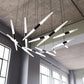 SONNEMAN Ballet 13-Light LED Satin Black Swag Shape Frosted Acrylic Shade Chandelier With 10FT Cord Length