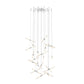 SONNEMAN Ballet 24-Light LED Bright Satin Aluminum Swag Shape Frosted Acrylic Shade Chandelier With 20FT Cord Length