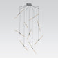 SONNEMAN Ballet 9-Light LED Bright Satin Aluminum Spreader Shape Frosted Acrylic Shade Chandelier