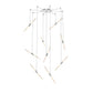 SONNEMAN Ballet 9-Light LED Bright Satin Aluminum Swag Shape Frosted Acrylic Shade Chandelier
