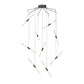 SONNEMAN Ballet 9-Light LED Satin Black Spreader Shape Frosted Acrylic Shade Chandelier