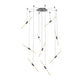 SONNEMAN Ballet 9-Light LED Satin Black Swag Shape Frosted Acrylic Shade Chandelier
