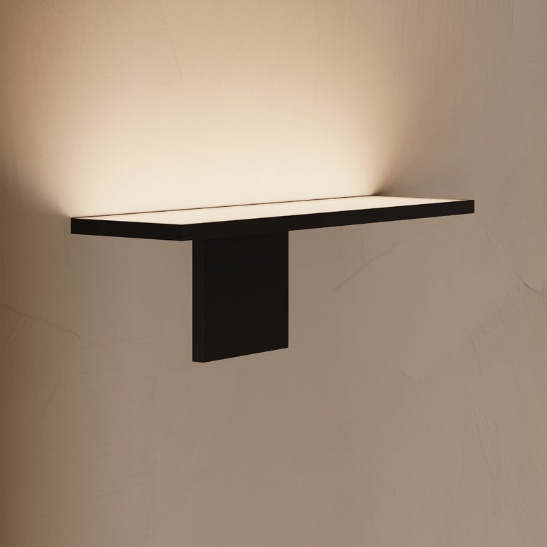 SONNEMAN Base Sconce 16" 1-Light LED Textured Black Optical Acrylic Shade Wall Sconce