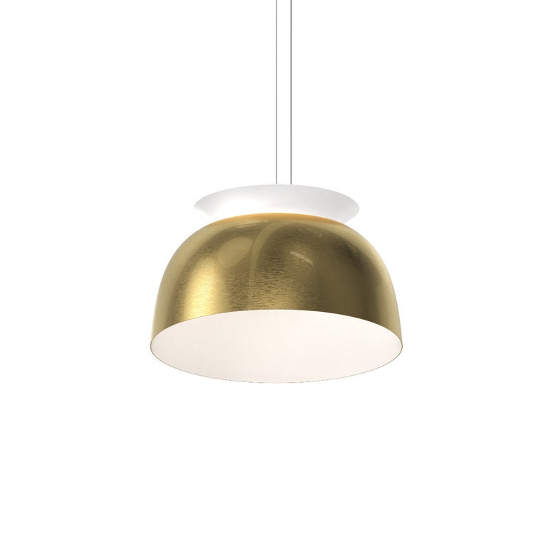 SONNEMAN Belle Flare 1-Light LED Brass Metal Shade Short Pendant Light