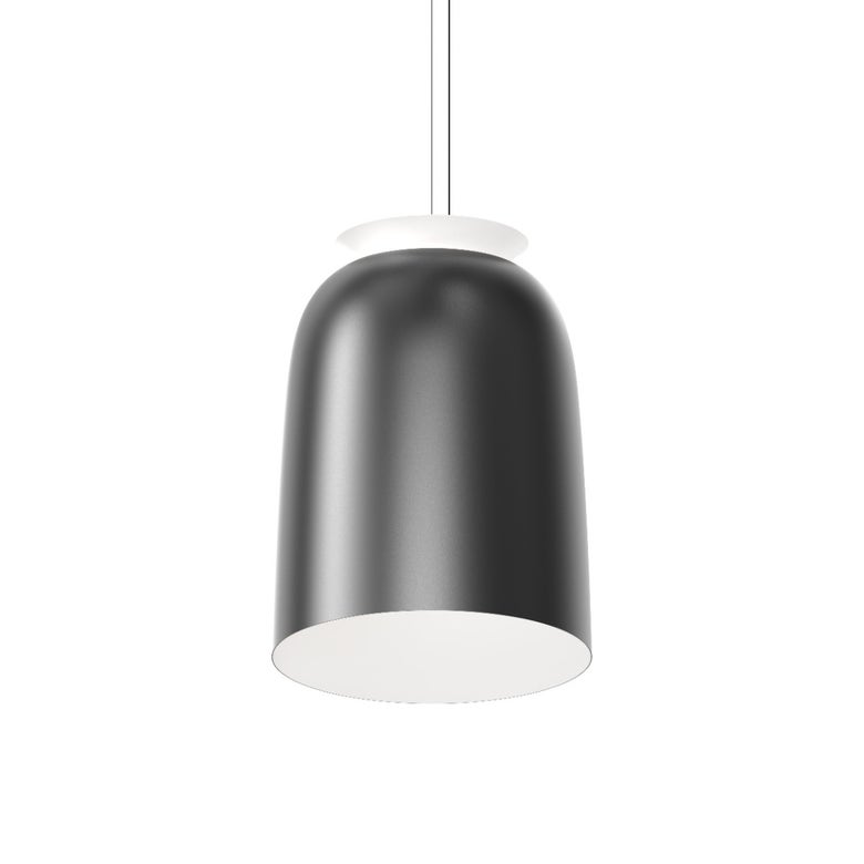 SONNEMAN Belle Flare 1-Light LED Satin Black Metal Shade Tall Pendant Light