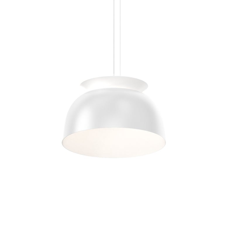 SONNEMAN Belle Flare 1-Light LED Satin White Metal Shade Short Pendant Light