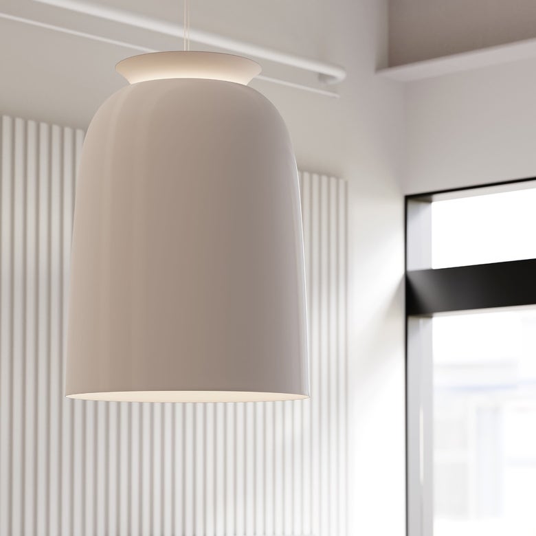SONNEMAN Belle Flare 1-Light LED Satin White Metal Shade Tall Pendant Light