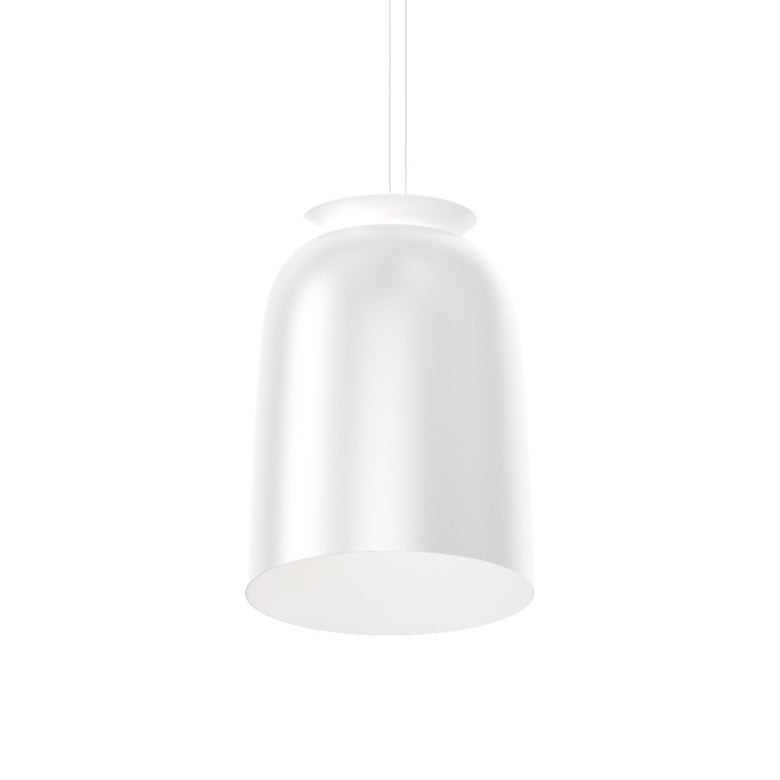 SONNEMAN Belle Flare 1-Light LED Satin White Metal Shade Tall Pendant Light