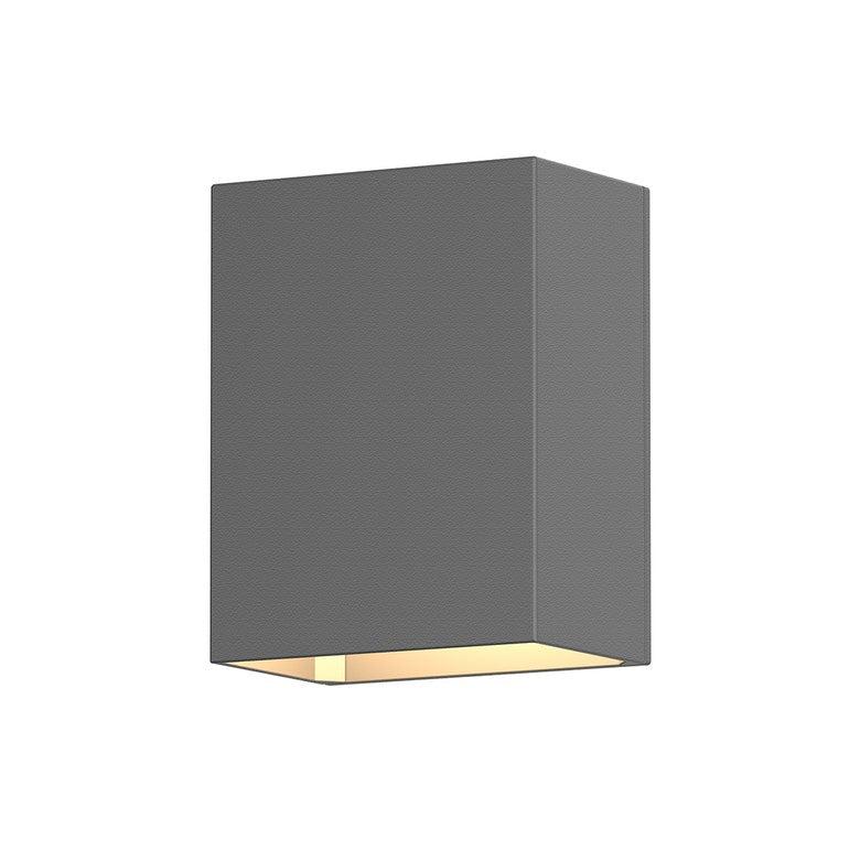 SONNEMAN Box 1-Light LED Textured Gray Diecast Aluminum Shade Wall Sconce