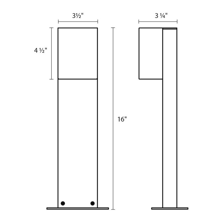 SONNEMAN Box 16" 1-Light LED Textured Bronze Diecast Aluminum Shade Bollard Light