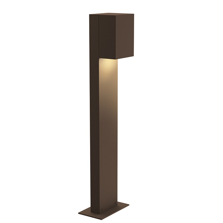 SONNEMAN Box 22" 1-Light LED Textured Bronze Diecast Aluminum Shade Bollard Light