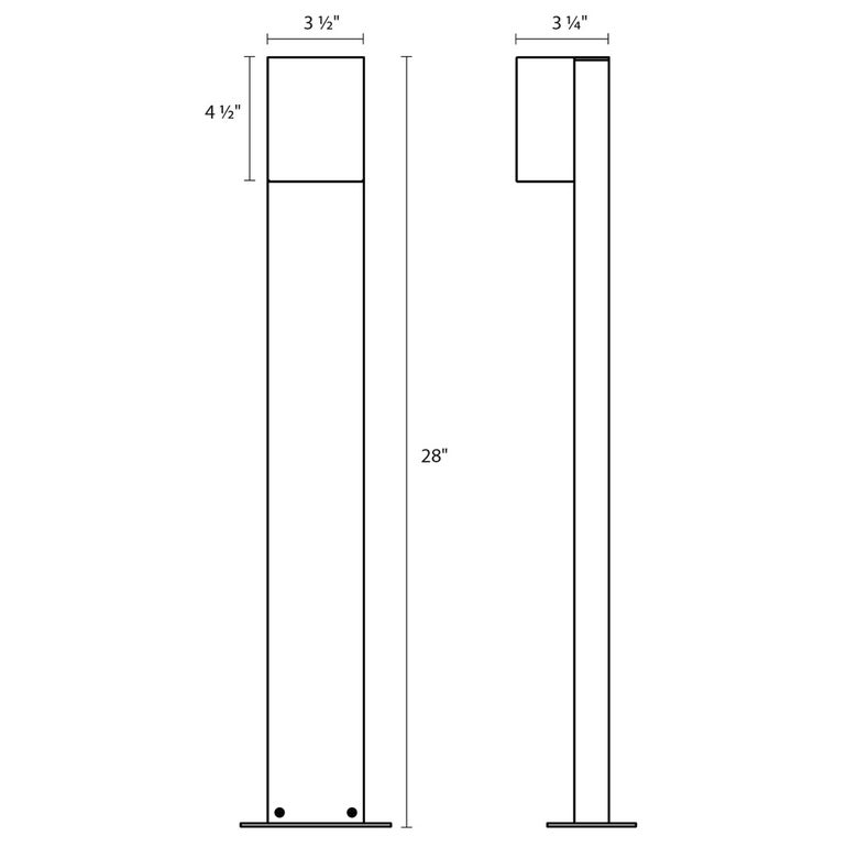 SONNEMAN Box 28" 1-Light LED Textured Gray Diecast Aluminum Shade Bollard Light