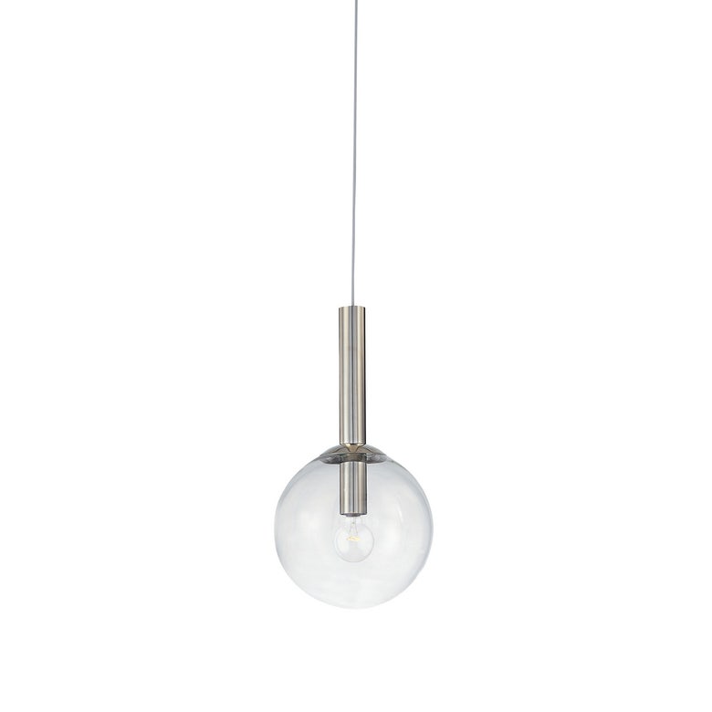 SONNEMAN Bubbles 10" 1-Light Medium Base Polished Nickel Glass Shade Pendant Light