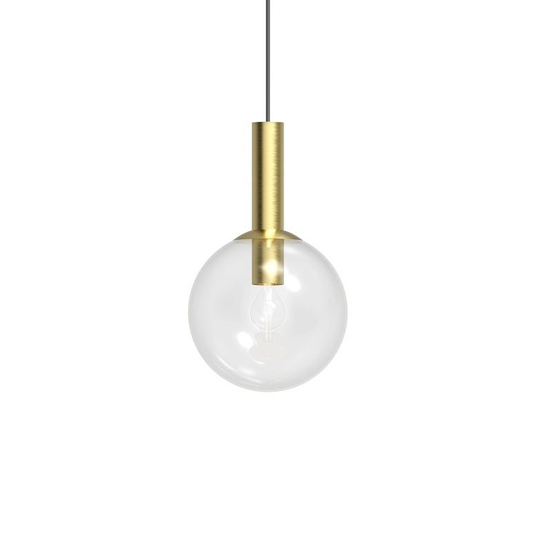 SONNEMAN Bubbles 10" 1-Light Medium Base Satin Brass Glass Shade Pendant Light