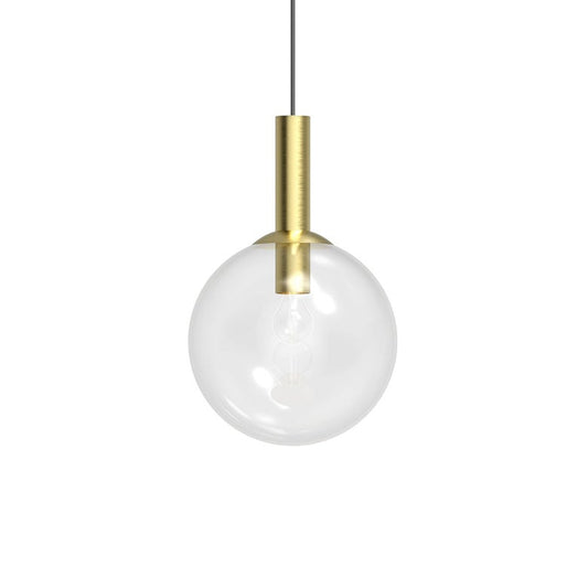 SONNEMAN Bubbles 12" 1-Light Medium Base Satin Brass Glass Shade Pendant Light
