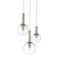 SONNEMAN Bubbles 3-Light Polished Nickel Glass Shade Pendant Light