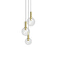 SONNEMAN Bubbles 3-Light Satin Brass Glass Shade Pendant Light