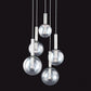 SONNEMAN Bubbles 5-Light Polished Nickel Glass Shade Pendant Light