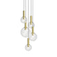 SONNEMAN Bubbles 5-Light Satin Brass Glass Shade Pendant Light