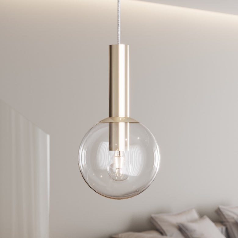 SONNEMAN Bubbles 8" 1-Light Medium Base Polished Nickel Glass Shade Pendant Light