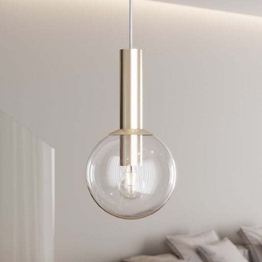 SONNEMAN Bubbles 8" 1-Light Medium Base Polished Nickel Glass Shade Pendant Light