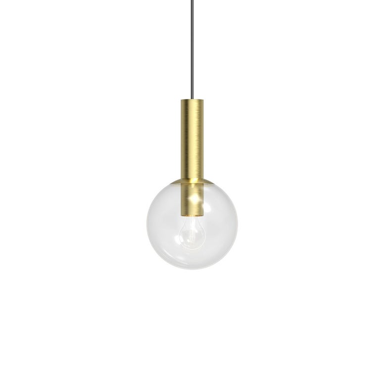 SONNEMAN Bubbles 8" 1-Light Medium Base Satin Brass Glass Shade Pendant Light