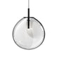 SONNEMAN Cantina 1-Light LED Satin Black Clear Glass Shade Large Pendant Light