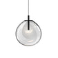 SONNEMAN Cantina 1-Light LED Satin Black Clear Glass Shade Medium Pendant Light
