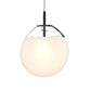 SONNEMAN Cantina 1-Light LED Satin Black Poured White Glass Shade Large Pendant Light