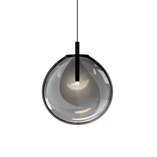 SONNEMAN Cantina 1-Light LED Satin Black Smoke Fade Glass Shade Medium Pendant Light