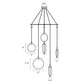 SONNEMAN Cantina 6-Light LED Tri-Spreader Satin Black Poured White Glass Shade Chandelier