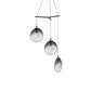SONNEMAN Cantina Medium 3-Light LED Tri-Spreader Satin Black Smoke Fade Glass Shade Chandelier