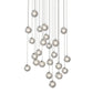 SONNEMAN Champagne Bubbles 24-Light LED Polished Chrome Seeded Glass Shade Chandelier