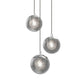 SONNEMAN Champagne Bubbles 3-Light LED Polished Chrome Seeded Glass Shade Chandelier