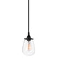 SONNEMAN Chelsea 1-Light Satin Black Glass Shade Pendant Light