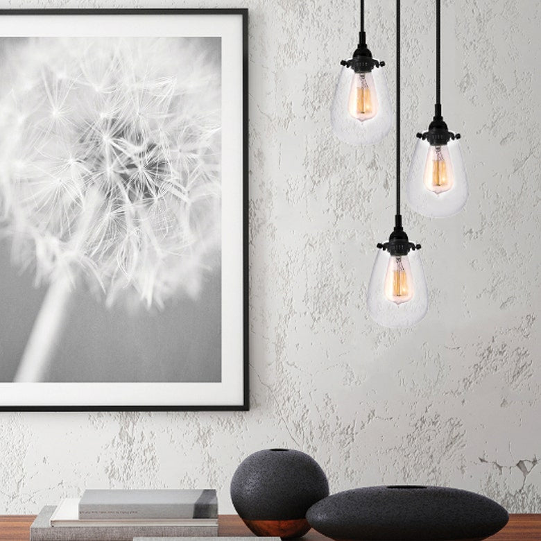 SONNEMAN Chelsea 3-Light Satin Black Chandelier