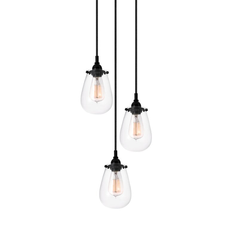 SONNEMAN Chelsea 3-Light Satin Black Chandelier