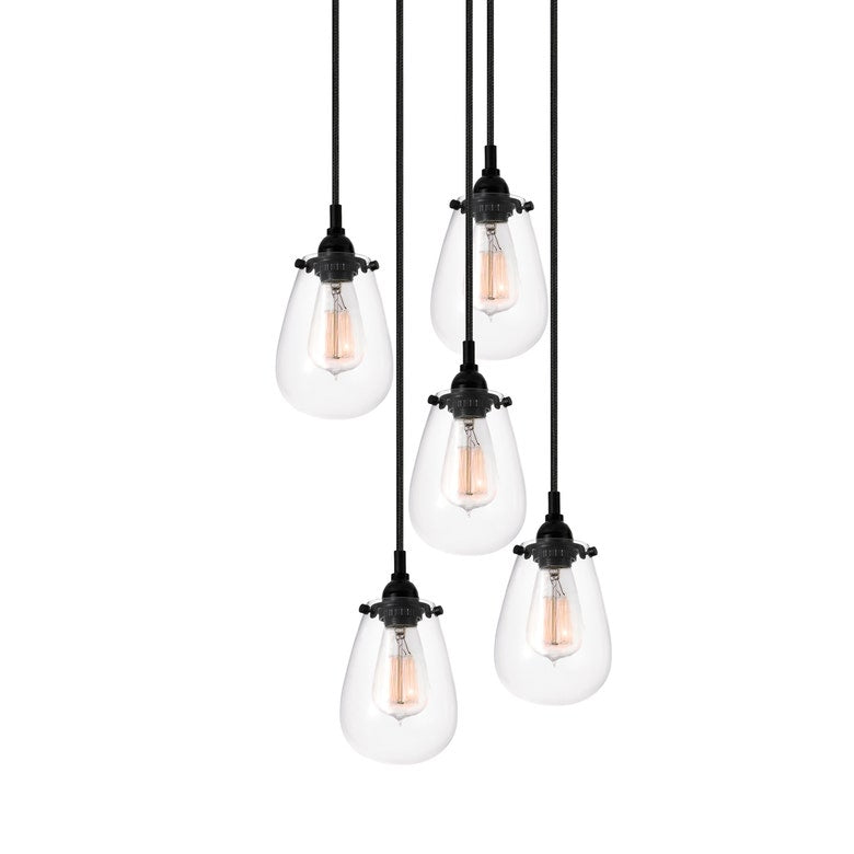 SONNEMAN Chelsea 5-Light Satin Black Chandelier