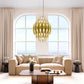 SONNEMAN Chimes 2-Tier Satin Brass Chandelier