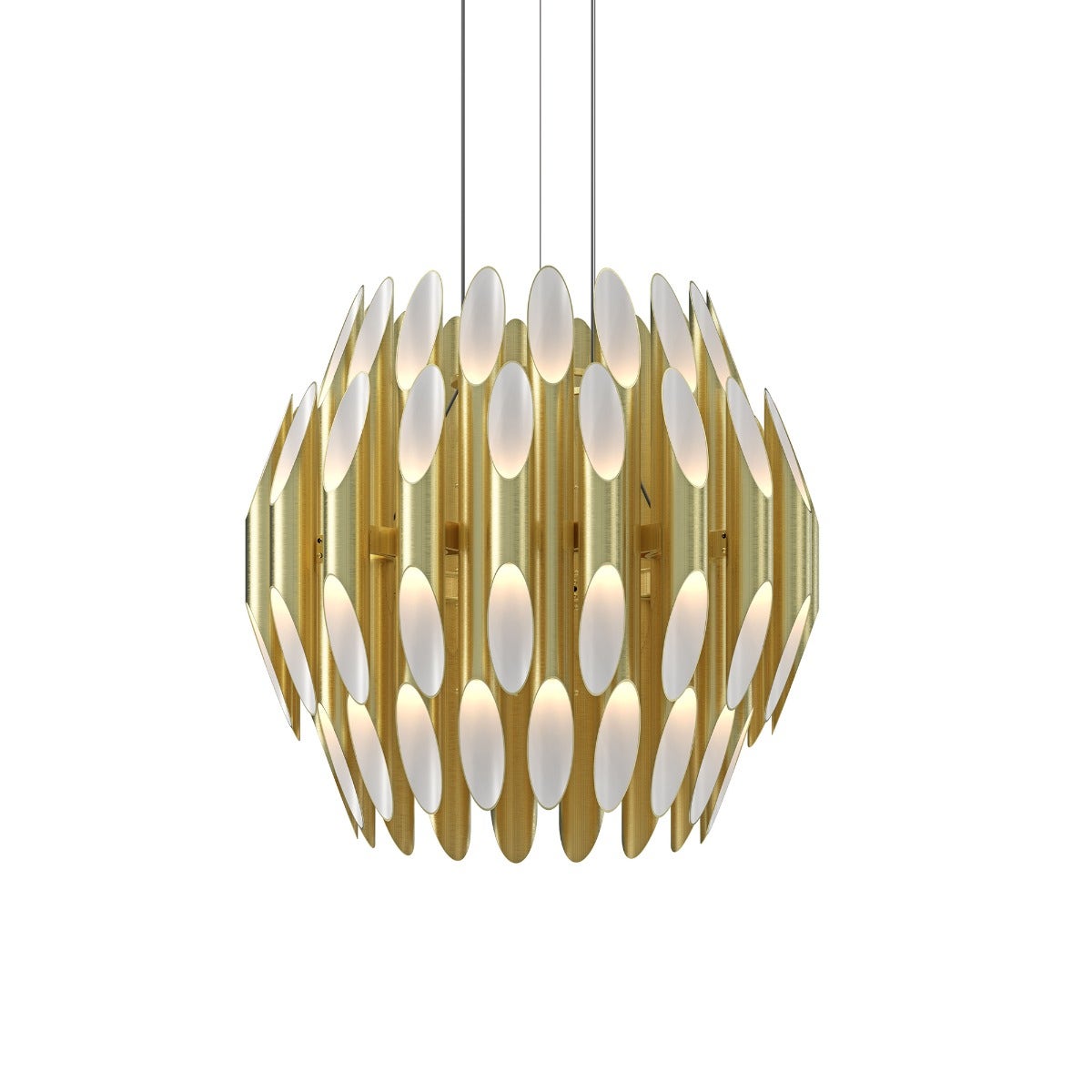 SONNEMAN Chimes 2-Tier Satin Brass Chandelier